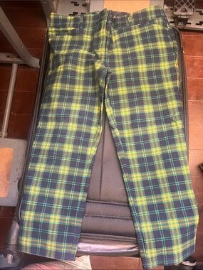 Avenue Green & Navy Plaid pants